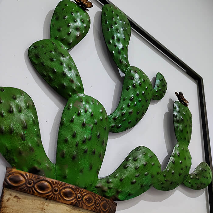 Quadro Metálico Decorativo | Cacto MI25