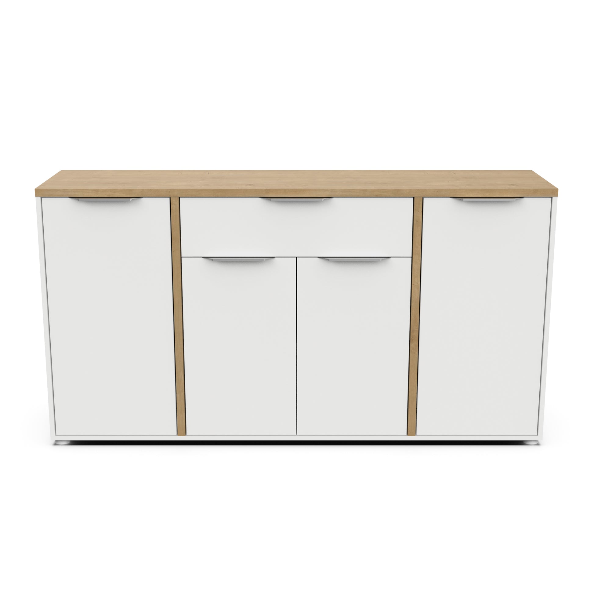 Aparador Access com 4 Portas e 1 Gaveta em Carvalho e Branco