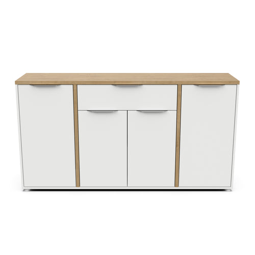 Aparador Access com 4 Portas e 1 Gaveta em Carvalho e Branco