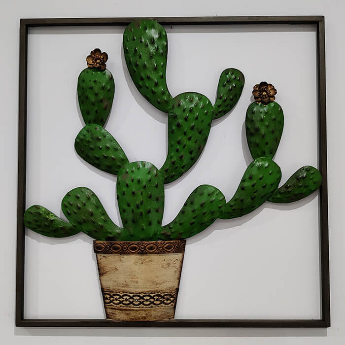 Quadro Metálico Decorativo | Cacto MI25