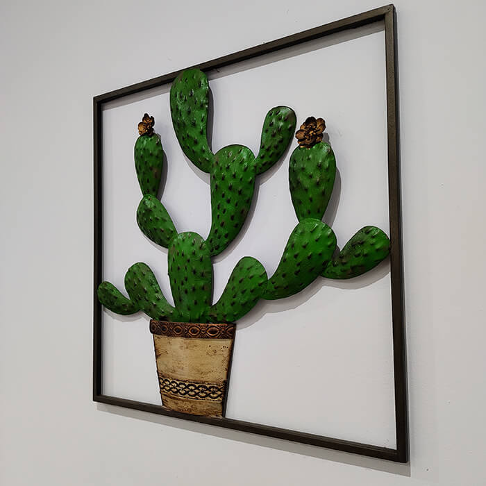 Quadro Metálico Decorativo | Cacto MI25