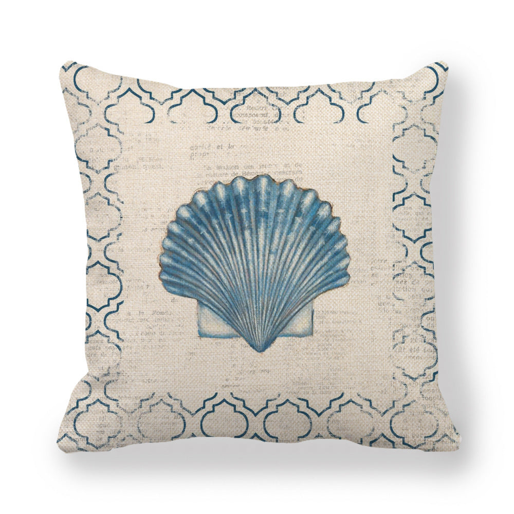 Capa de Almofada Decorativa em Linho – Vida Marinha